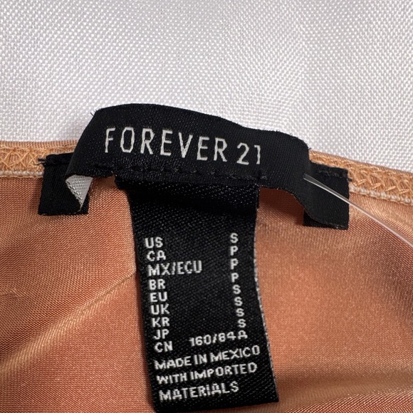 Forever 21 Sweaters - FOREVER 21 Women's Tan Solid Off Shoulder Ruched Long Sleeve Knit Top Size S